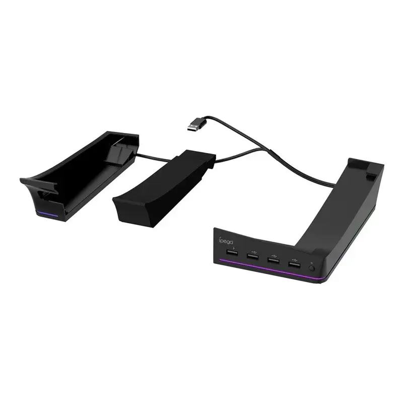 IPEGA Horizontal Stand with RGB LED for PS5 Slim (PG-P5S021) — 14 Modes, 4 USB